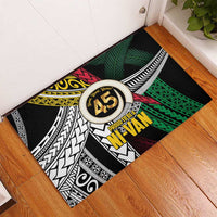 Ni-Van Vanuatu 45th Yumi Yumi Yumi Rubber Doormat Vanuatuan Boar Tusk Polynesian Pattern LT9 - Polynesian Pride