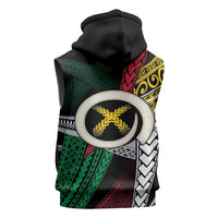 Ni-Van Vanuatu 45th Yumi Yumi Yumi Sleeveless Hoodie Vanuatuan Boar Tusk Polynesian Pattern - Polynesian Pride