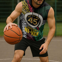 Ni-Van Vanuatu 45th Yumi Yumi Yumi Sleeveless Hoodie Vanuatuan Boar Tusk Polynesian Pattern - Polynesian Pride