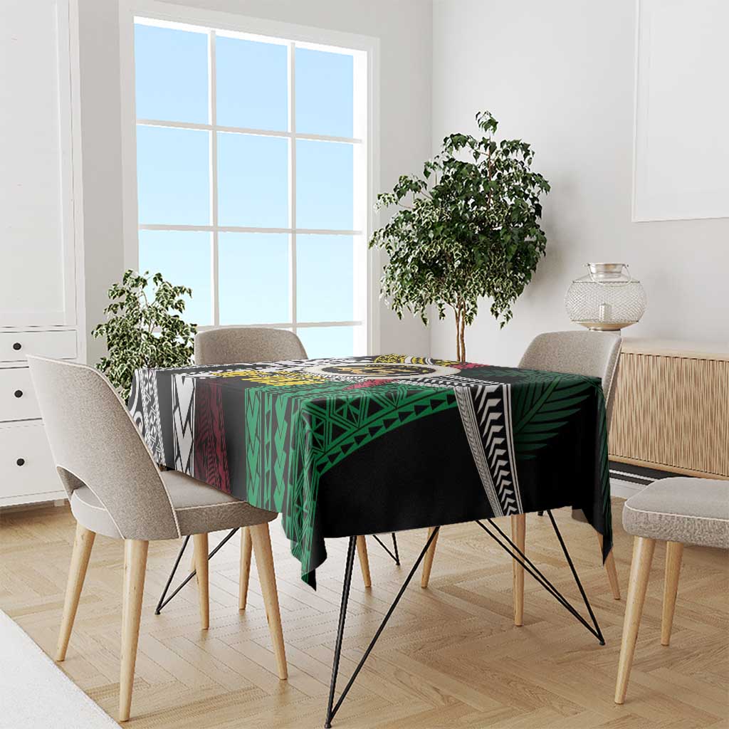 Ni-Van Vanuatu 45th Yumi Yumi Yumi Tablecloth Vanuatuan Boar Tusk Polynesian Pattern LT9 - Polynesian Pride