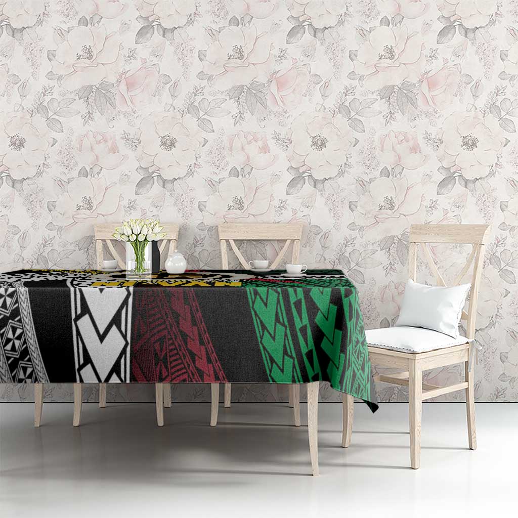 Ni-Van Vanuatu 45th Yumi Yumi Yumi Tablecloth Vanuatuan Boar Tusk Polynesian Pattern LT9 - Polynesian Pride