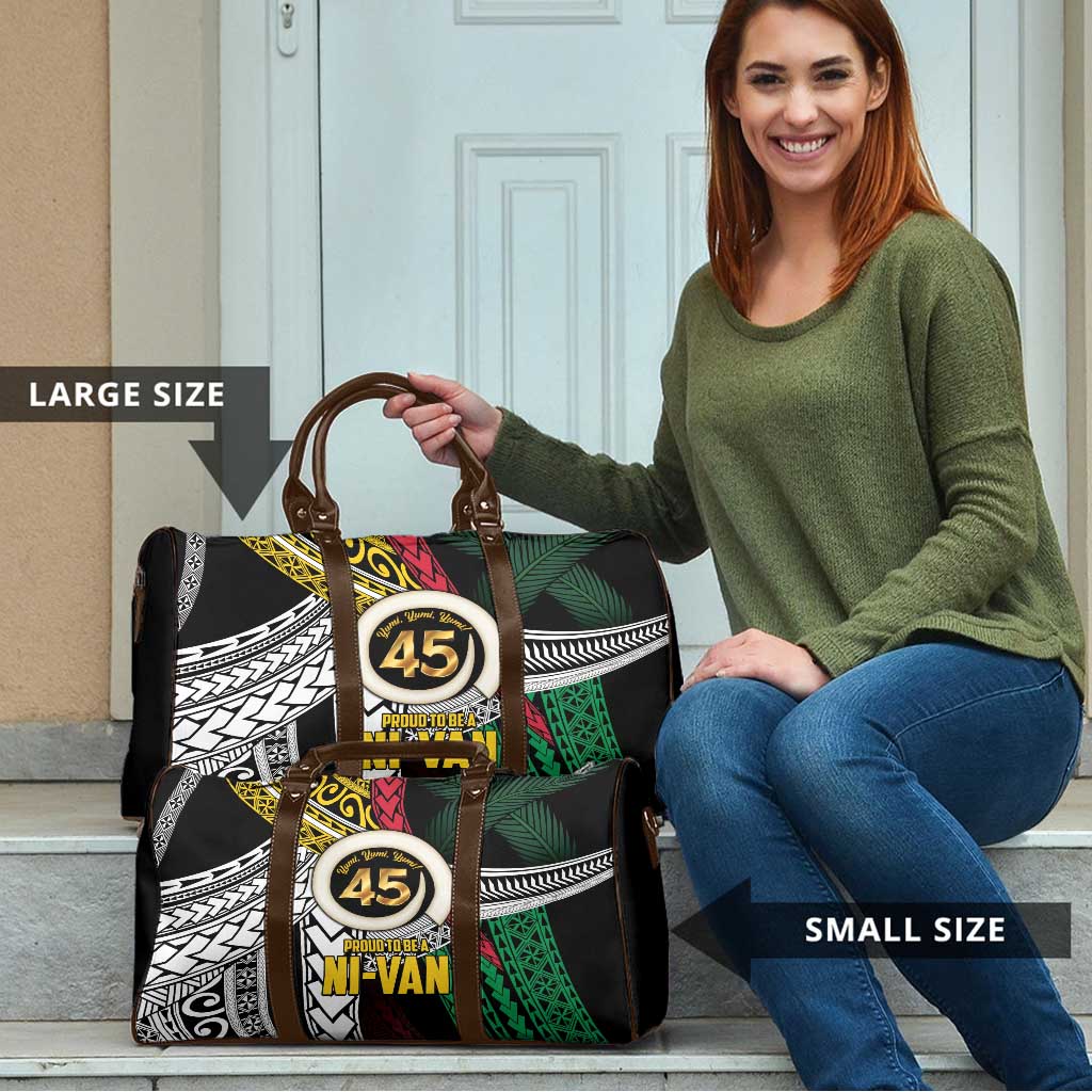 Ni-Van Vanuatu 45th Yumi Yumi Yumi Travel Bag Vanuatuan Boar Tusk Polynesian Pattern - Polynesian Pride
