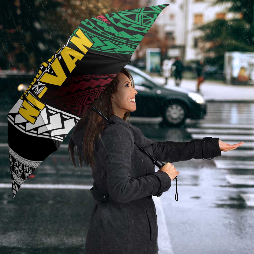 Ni-Van Vanuatu 45th Yumi Yumi Yumi Umbrella Vanuatuan Boar Tusk Polynesian Pattern LT9 - Polynesian Pride