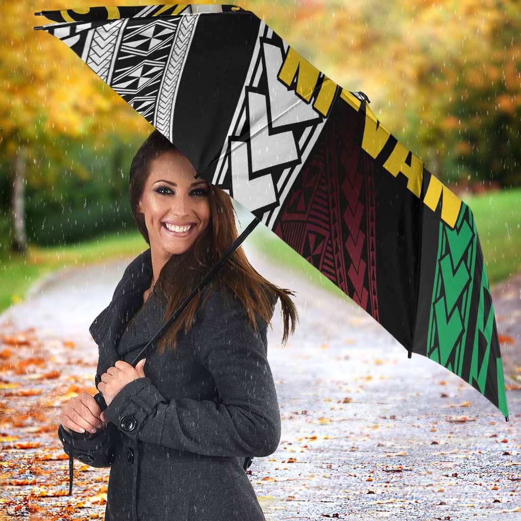 Ni-Van Vanuatu 45th Yumi Yumi Yumi Umbrella Vanuatuan Boar Tusk Polynesian Pattern LT9 - Polynesian Pride
