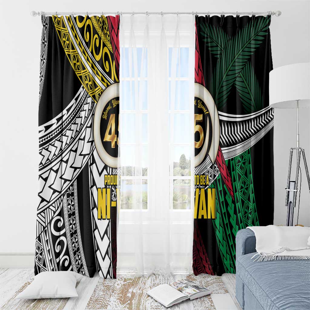Ni-Van Vanuatu 45th Yumi Yumi Yumi Window Curtain Vanuatuan Boar Tusk Polynesian Pattern