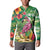 Hawaiian Flamingo Hibiscus Personalised Button Sweatshirt Green Summer Tropical Flowers - Polynesian Pride