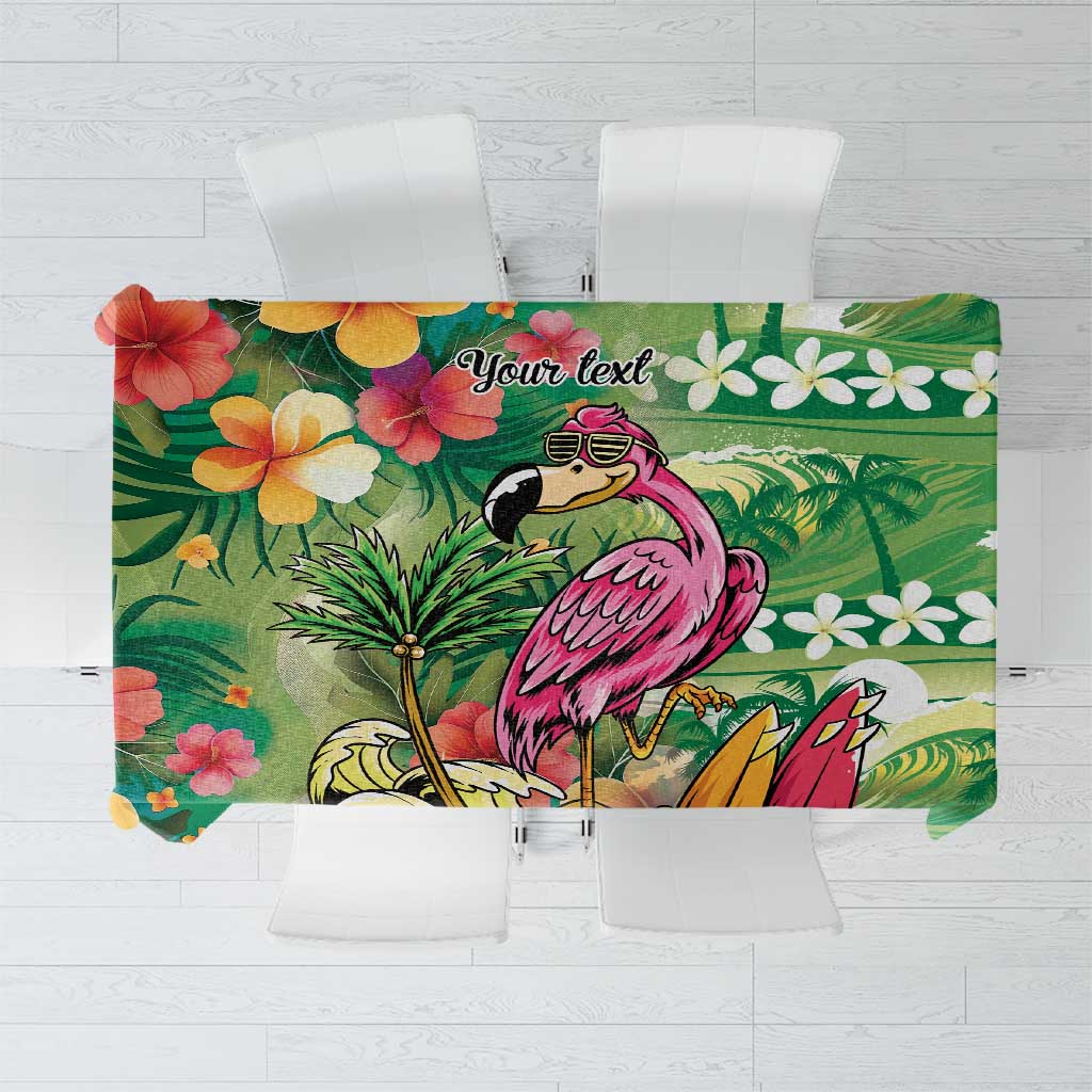 Hawaiian Flamingo Hibiscus Personalised Tablecloth Green Summer Tropical Flowers LT9 Green - Polynesian Pride