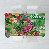 Hawaiian Flamingo Hibiscus Personalised Tablecloth Green Summer Tropical Flowers LT9 Green - Polynesian Pride