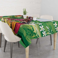 Hawaiian Flamingo Hibiscus Personalised Tablecloth Green Summer Tropical Flowers LT9 - Polynesian Pride
