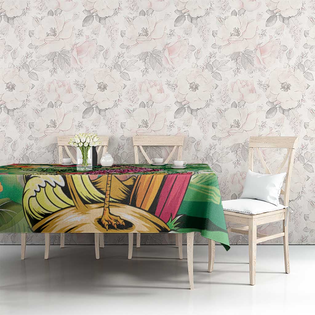 Hawaiian Flamingo Hibiscus Personalised Tablecloth Green Summer Tropical Flowers LT9 - Polynesian Pride