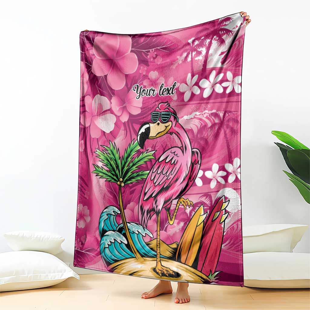 Hawaiian Flamingo Hibiscus Personalised Blanket Pink Summer Tropical Flowers LT9 - Polynesian Pride