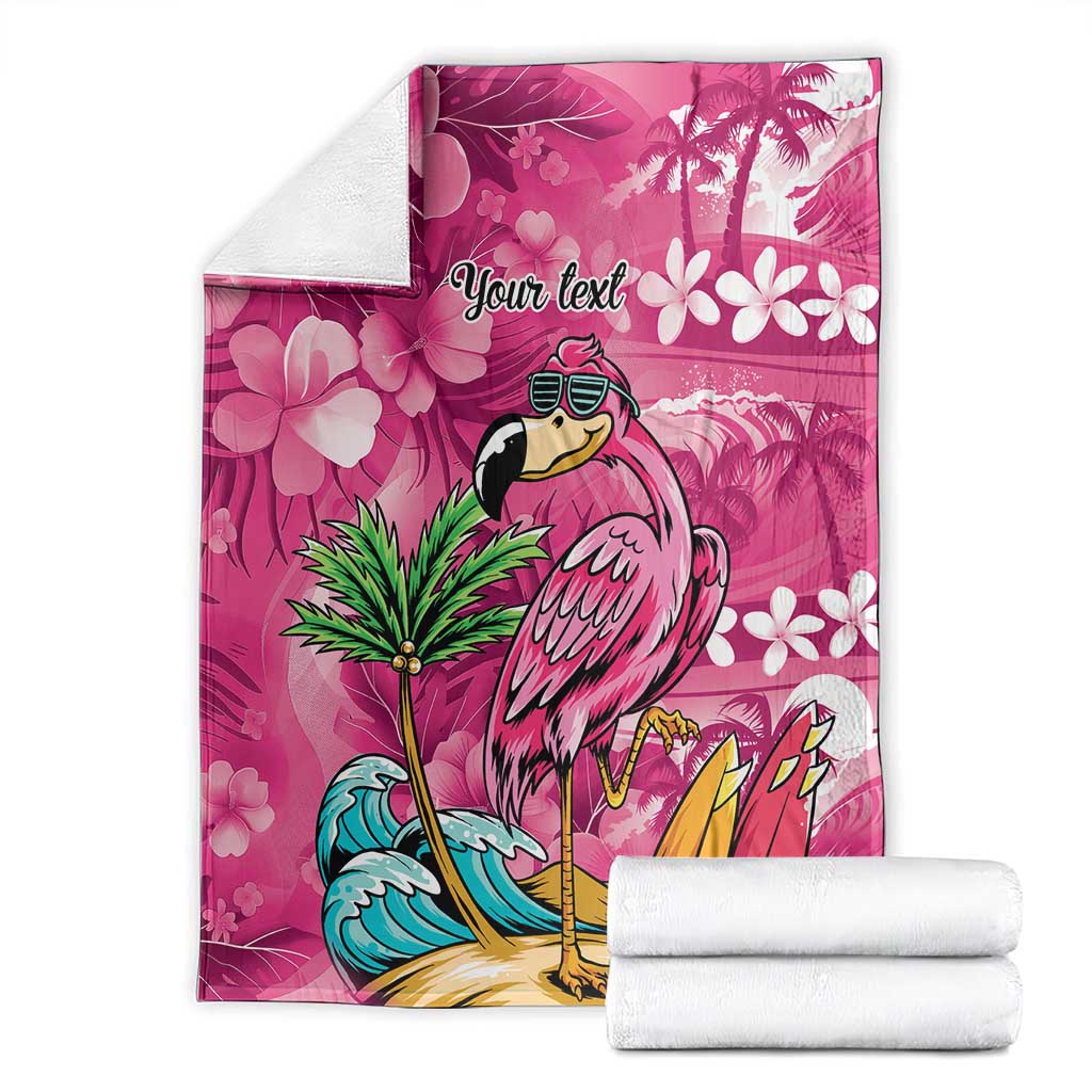 Hawaiian Flamingo Hibiscus Personalised Blanket Pink Summer Tropical Flowers LT9 - Polynesian Pride