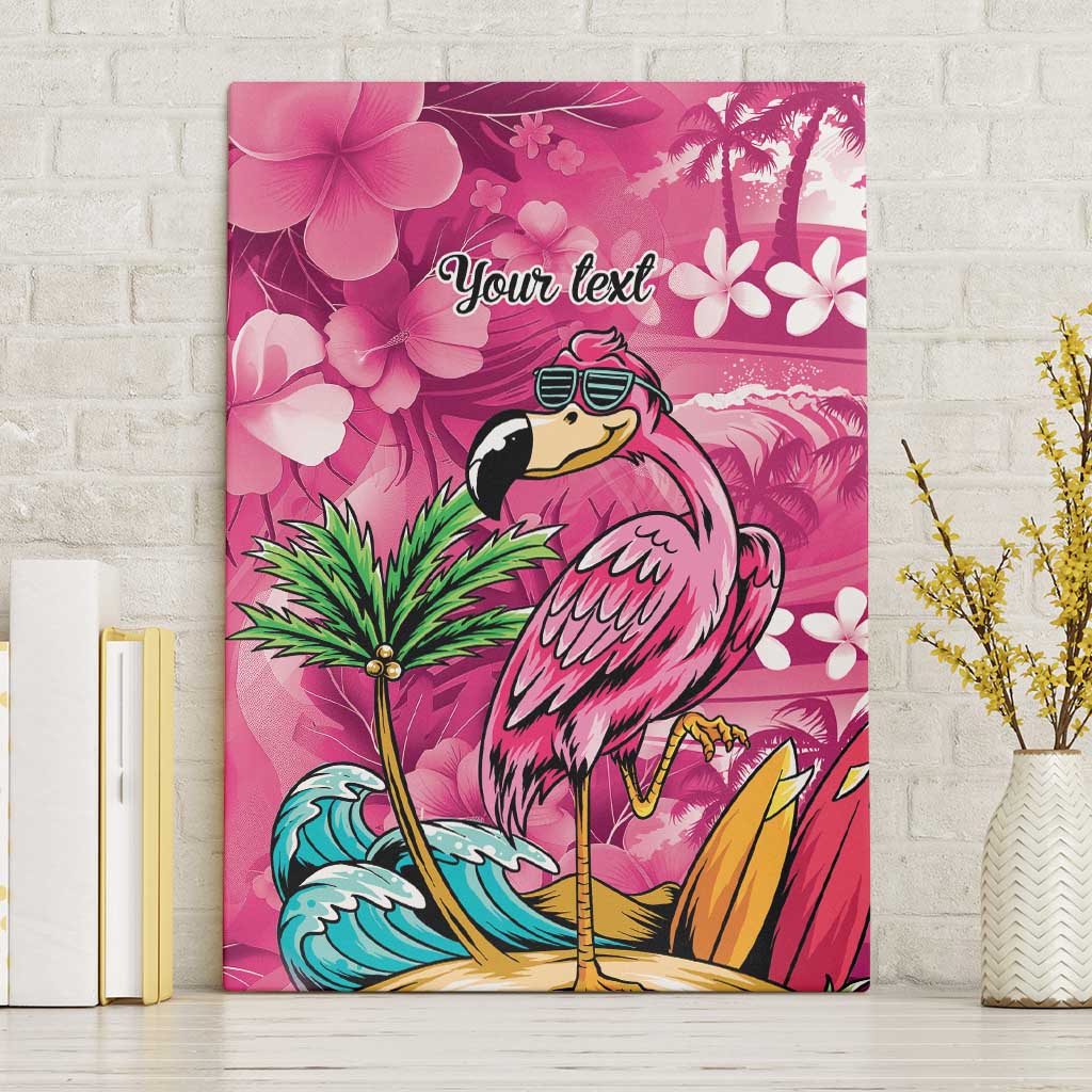 Hawaiian Flamingo Hibiscus Personalised Canvas Wall Art Pink Summer Tropical Flowers LT9 Without Frame Pink - Polynesian Pride