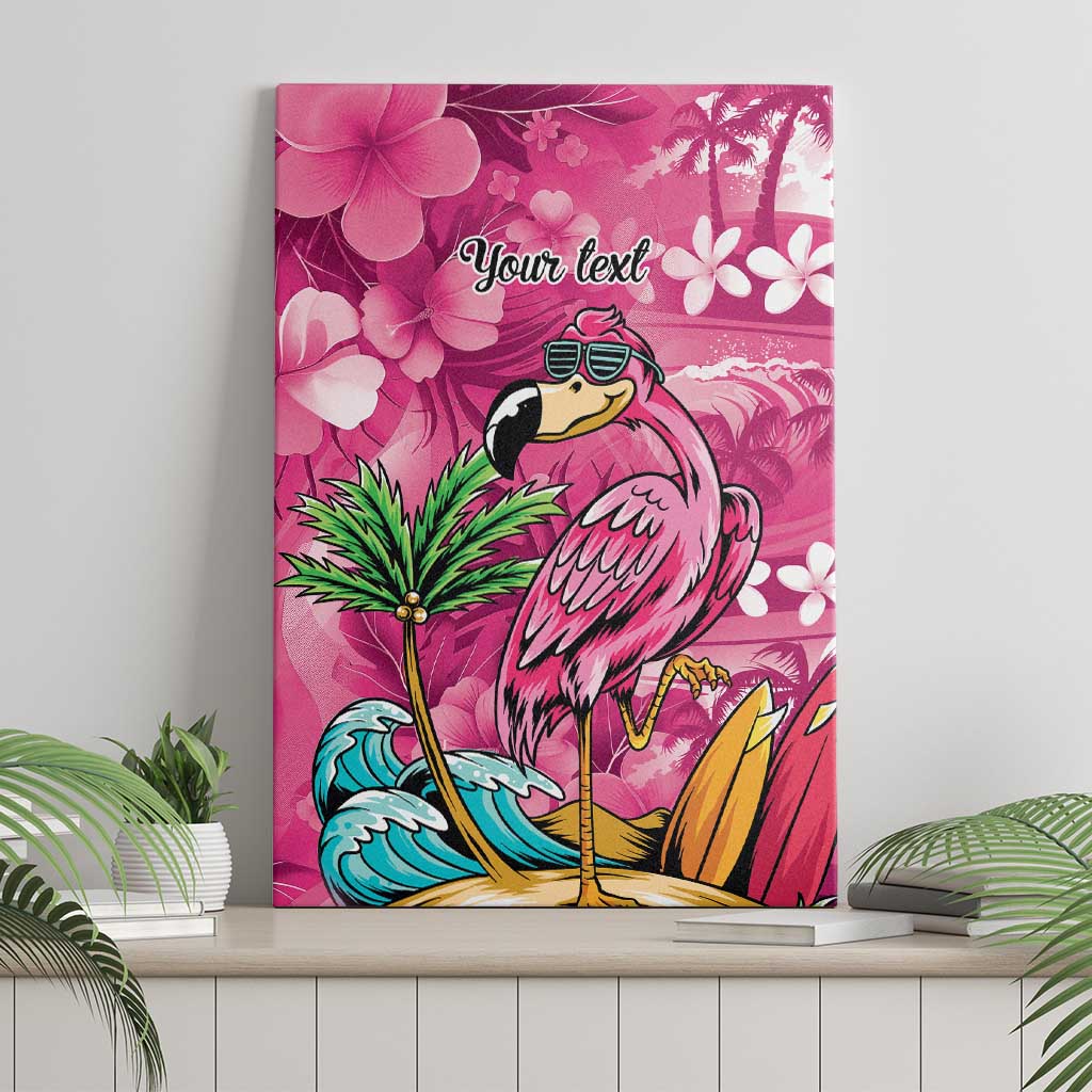 Hawaiian Flamingo Hibiscus Personalised Canvas Wall Art Pink Summer Tropical Flowers LT9 - Polynesian Pride