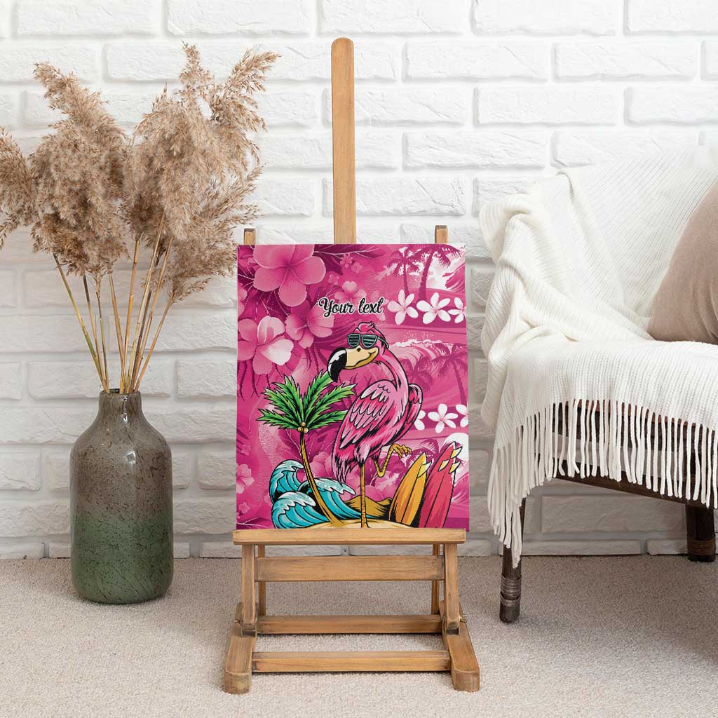 Hawaiian Flamingo Hibiscus Personalised Canvas Wall Art Pink Summer Tropical Flowers LT9 - Polynesian Pride