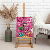 Hawaiian Flamingo Hibiscus Personalised Canvas Wall Art Pink Summer Tropical Flowers LT9 - Polynesian Pride
