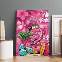 Hawaiian Flamingo Hibiscus Personalised Canvas Wall Art Pink Summer Tropical Flowers LT9 - Polynesian Pride