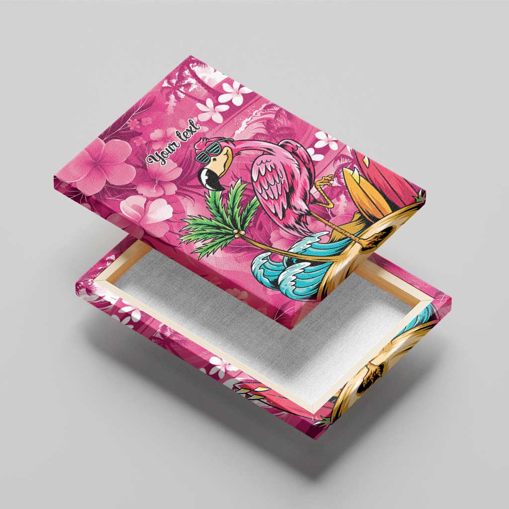 Hawaiian Flamingo Hibiscus Personalised Canvas Wall Art Pink Summer Tropical Flowers LT9 - Polynesian Pride