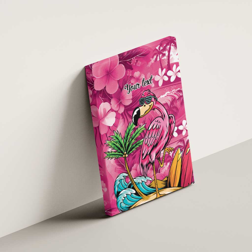 Hawaiian Flamingo Hibiscus Personalised Canvas Wall Art Pink Summer Tropical Flowers LT9 - Polynesian Pride
