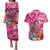 Hawaiian Flamingo Hibiscus Personalised Couples Matching Puletasi and Hawaiian Shirt Pink Summer Tropical Flowers - Polynesian Pride