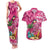 Hawaiian Flamingo Hibiscus Personalised Couples Matching Tank Maxi Dress and Hawaiian Shirt Pink Summer Tropical Flowers - Polynesian Pride