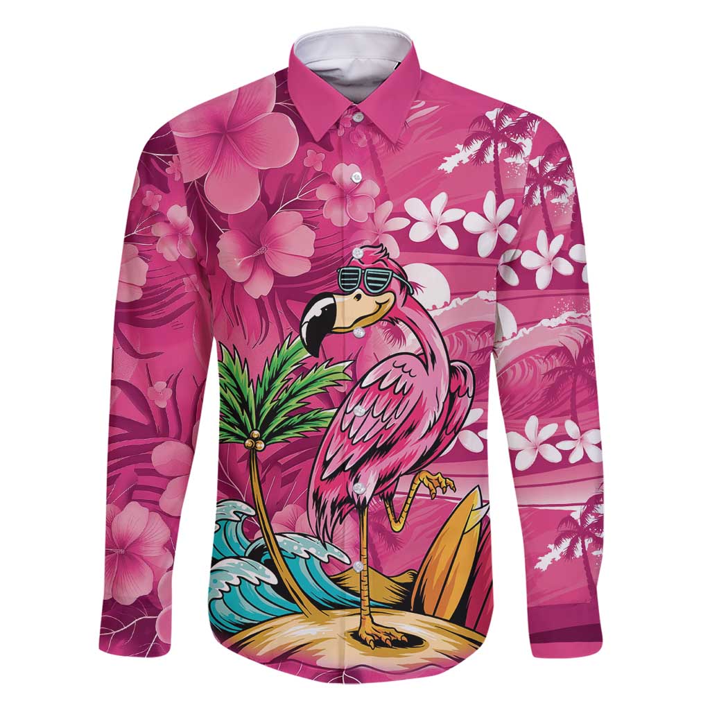 Hawaiian Flamingo Hibiscus Personalised Family Matching Mermaid Dress and Hawaiian Shirt Pink Summer Tropical Flowers - Polynesian Pride