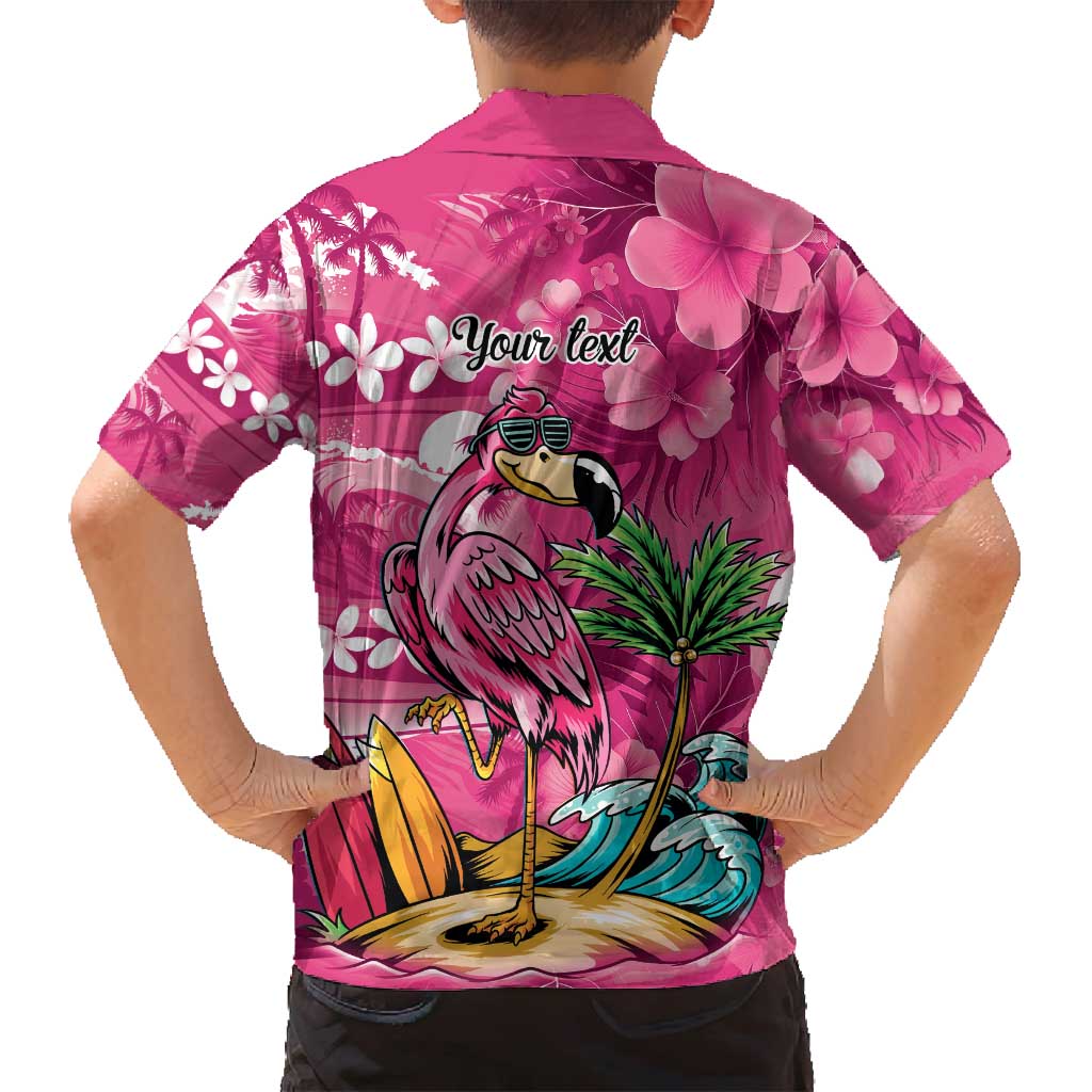 Hawaiian Flamingo Hibiscus Personalised Family Matching Puletasi and Hawaiian Shirt Pink Summer Tropical Flowers - Polynesian Pride