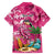Hawaiian Flamingo Hibiscus Personalised Family Matching Puletasi and Hawaiian Shirt Pink Summer Tropical Flowers - Polynesian Pride