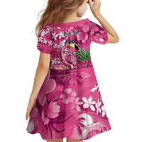 Hawaiian Flamingo Hibiscus Personalised Family Matching Summer Maxi Dress and Hawaiian Shirt Pink Summer Tropical Flowers - Polynesian Pride