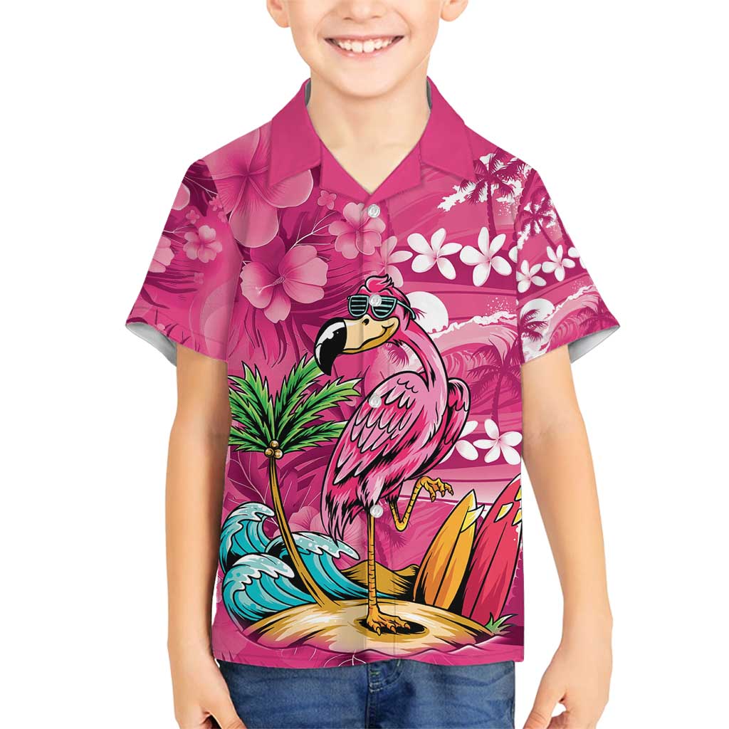 Hawaiian Flamingo Hibiscus Personalised Family Matching Tank Maxi Dress and Hawaiian Shirt Pink Summer Tropical Flowers - Polynesian Pride