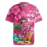 Hawaiian Flamingo Hibiscus Personalised Rugby Jersey Pink Summer Tropical Flowers LT9 Pink - Polynesian Pride