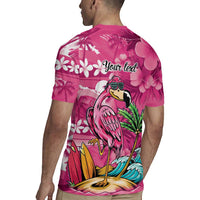 Hawaiian Flamingo Hibiscus Personalised Rugby Jersey Pink Summer Tropical Flowers LT9 - Polynesian Pride