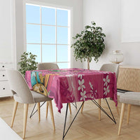 Hawaiian Flamingo Hibiscus Personalised Tablecloth Pink Summer Tropical Flowers LT9 - Polynesian Pride