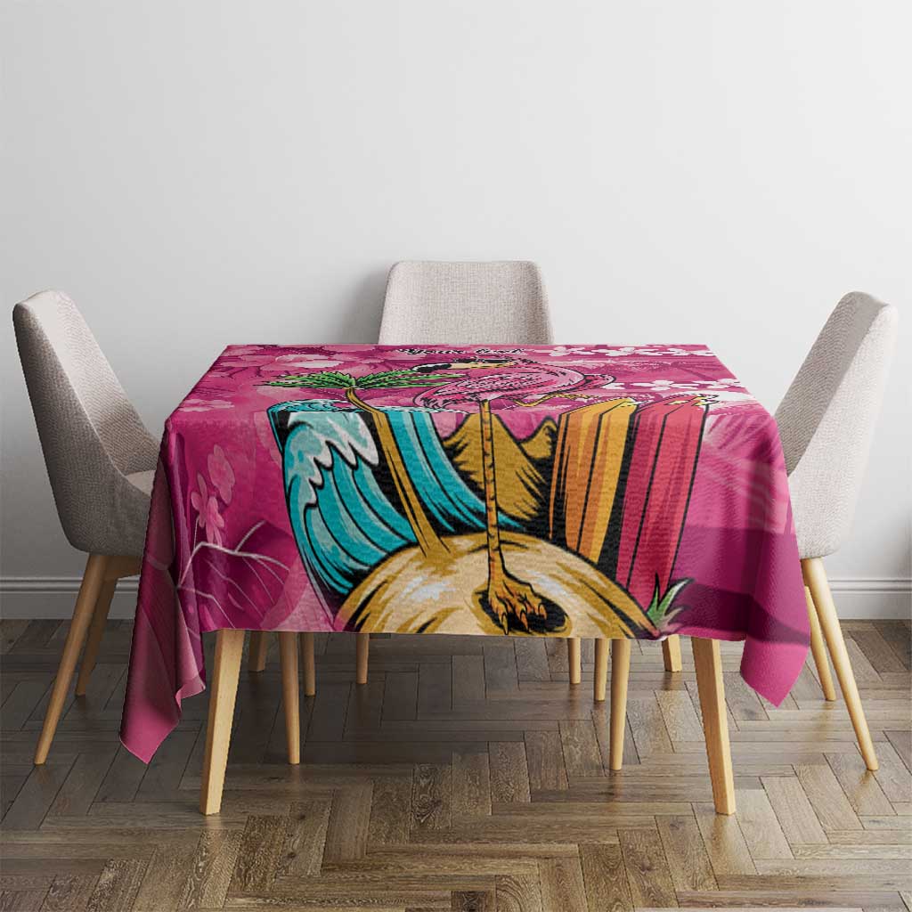 Hawaiian Flamingo Hibiscus Personalised Tablecloth Pink Summer Tropical Flowers LT9 - Polynesian Pride