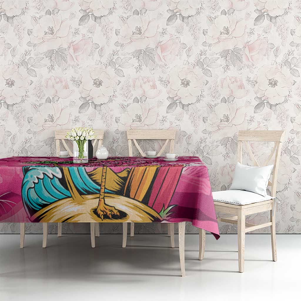 Hawaiian Flamingo Hibiscus Personalised Tablecloth Pink Summer Tropical Flowers LT9 - Polynesian Pride