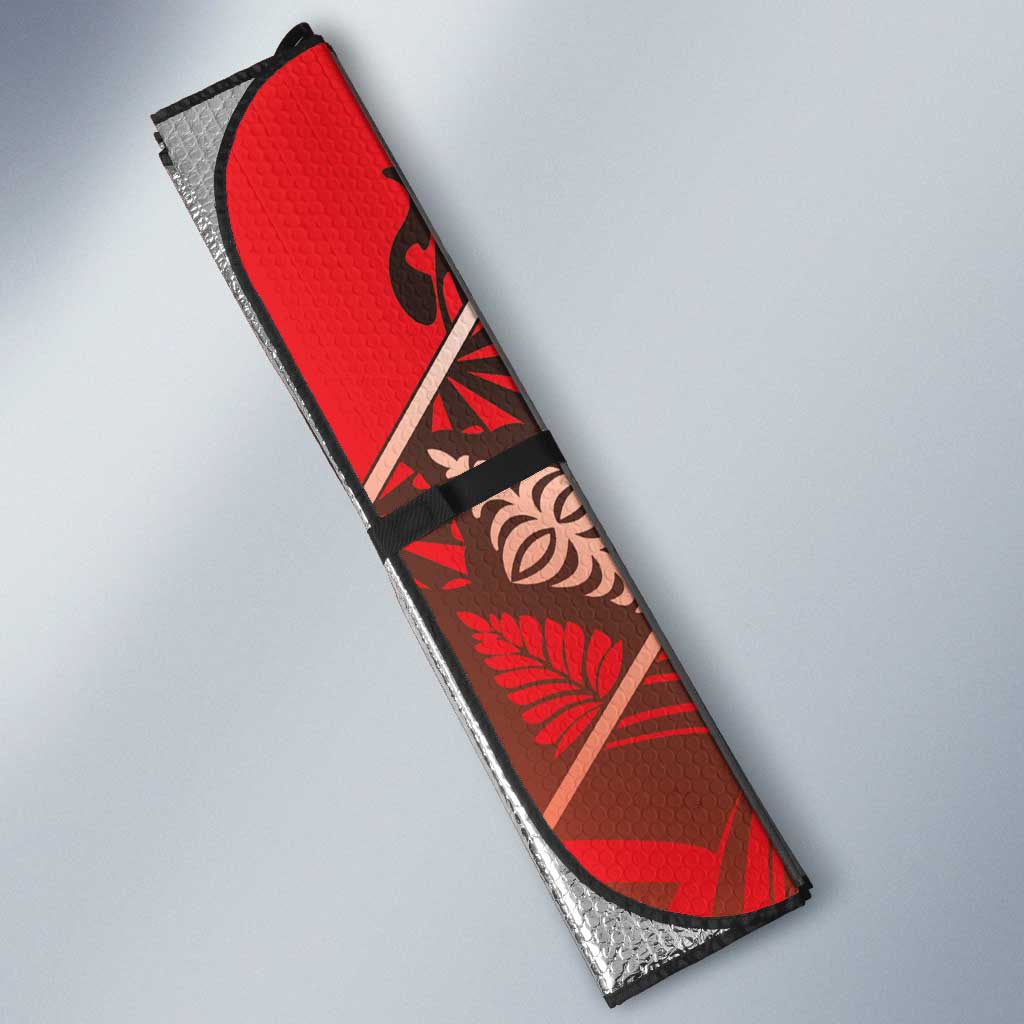 Vintage Ngatu Tribal Tonga Pattern Auto Sun Shade LT9 - Polynesian Pride