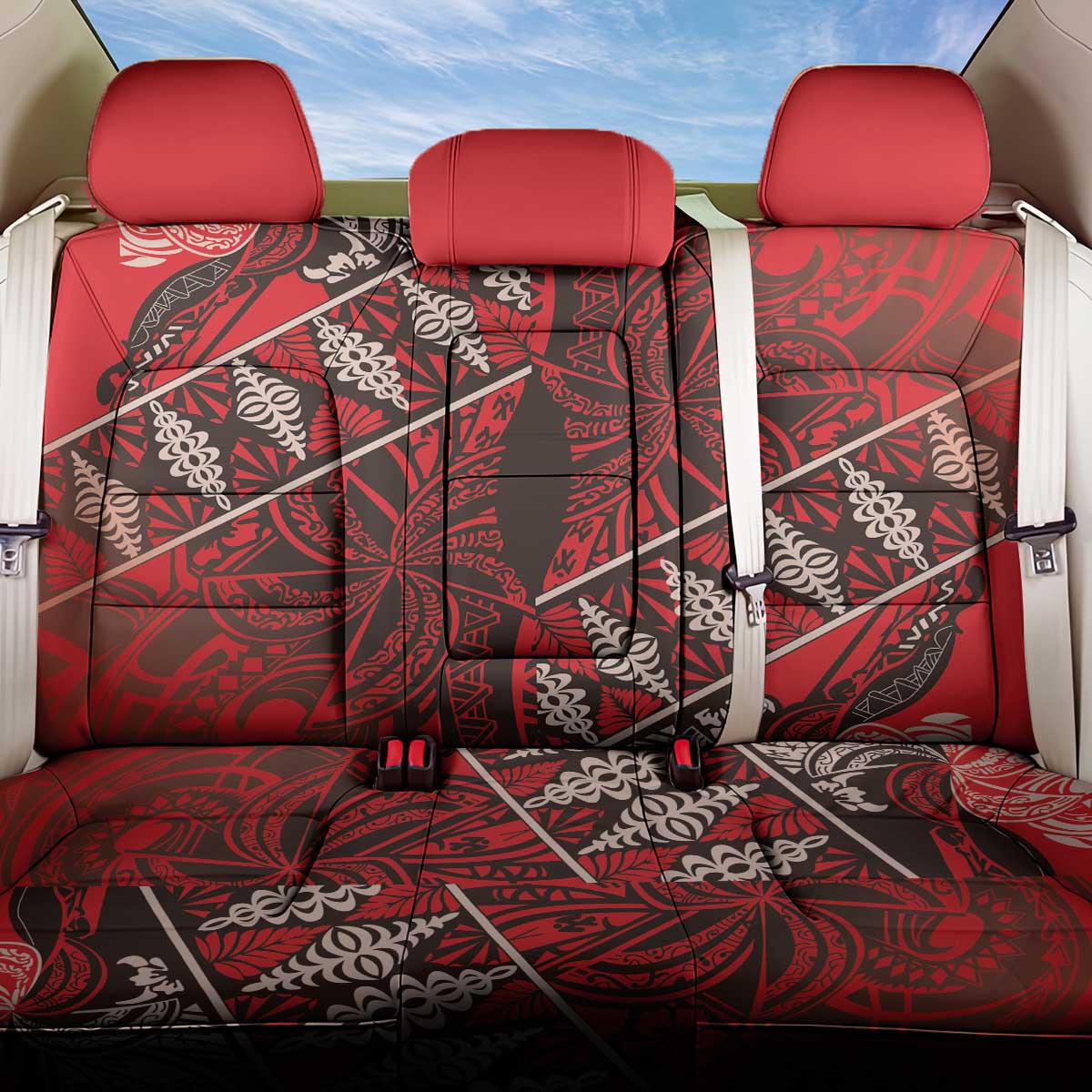 Vintage Ngatu Tribal Tonga Pattern Back Car Seat Cover - Polynesian Pride