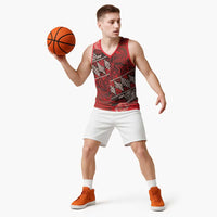 Vintage Ngatu Tribal Tonga Pattern Basketball Jersey - Polynesian Pride