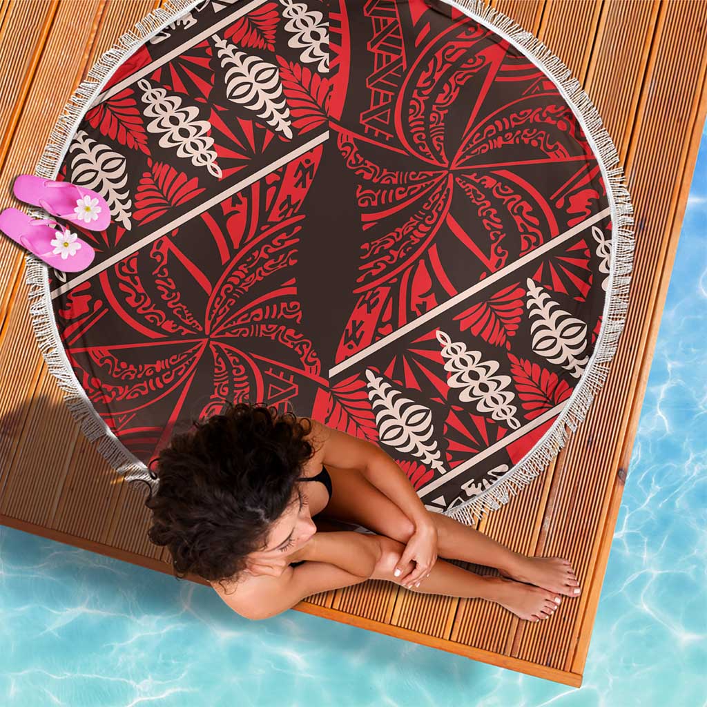 Vintage Ngatu Tribal Tonga Pattern Beach Blanket LT9 - Polynesian Pride