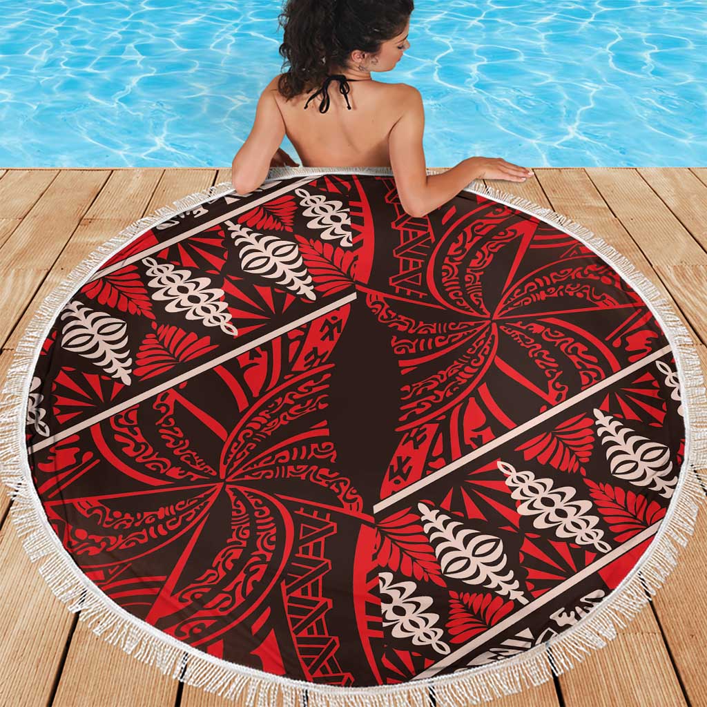 Vintage Ngatu Tribal Tonga Pattern Beach Blanket LT9 - Polynesian Pride