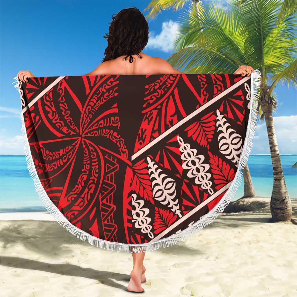 Vintage Ngatu Tribal Tonga Pattern Beach Blanket LT9 - Polynesian Pride