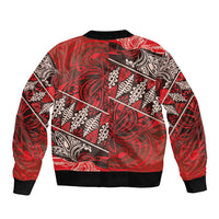 Vintage Ngatu Tribal Tonga Pattern Bomber Jacket - Polynesian Pride