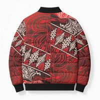 Vintage Ngatu Tribal Tonga Pattern Bomber Puffer Jacket LT9 - Polynesian Pride