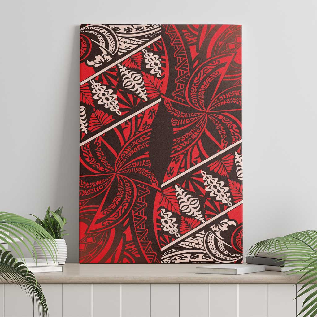 Vintage Ngatu Tribal Tonga Pattern Canvas Wall Art LT9 - Polynesian Pride