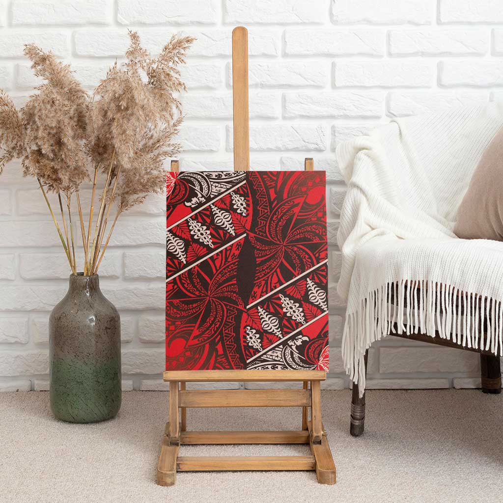 Vintage Ngatu Tribal Tonga Pattern Canvas Wall Art LT9 - Polynesian Pride