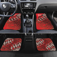 Vintage Ngatu Tribal Tonga Pattern Car Mats LT9 Set 4pcs Red - Polynesian Pride