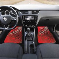 Vintage Ngatu Tribal Tonga Pattern Car Mats LT9 Set 2pcs - Front Red - Polynesian Pride