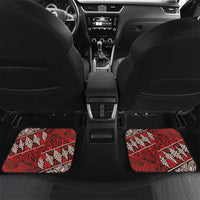 Vintage Ngatu Tribal Tonga Pattern Car Mats LT9 Set 2pcs - Back Red - Polynesian Pride