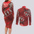 Vintage Ngatu Tribal Tonga Pattern Couples Matching Long Sleeve Bodycon Dress and Long Sleeve Button Shirt - Polynesian Pride