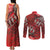 Vintage Ngatu Tribal Tonga Pattern Couples Matching Tank Maxi Dress and Long Sleeve Button Shirt - Polynesian Pride